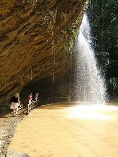 Вьетнам, парк Prenn. По тропинке можно пройти под водопадом (фото)